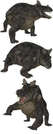 Estemmenosuchus lived in Russiaの写真素材