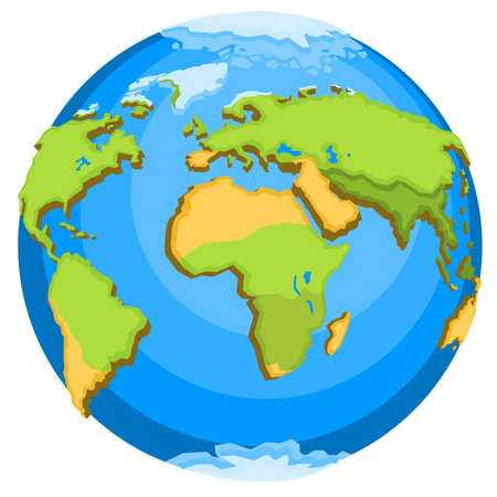 Planet Earth with continents. Vector illustration.のイラスト素材