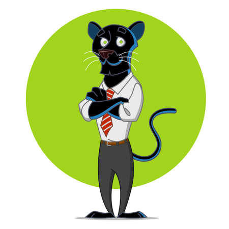 Office panther. Vector illustrationのイラスト素材