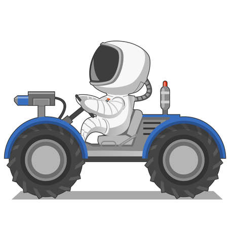 Astronaut on the moon rover. Vector illustration.のイラスト素材