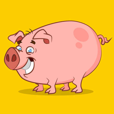 funniest pig. Vector illustration.のイラスト素材