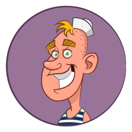 Young sailor. Vector avatar.のイラスト素材