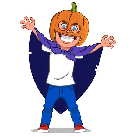 boy in pumpkin costume. のイラスト素材