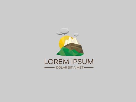 Low poly landscape.Vector logo.Modern design.のイラスト素材