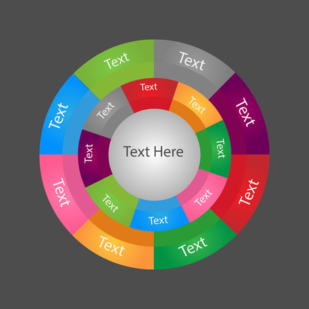 Colorful vector diagram with many sectors.Modern infographicのイラスト素材