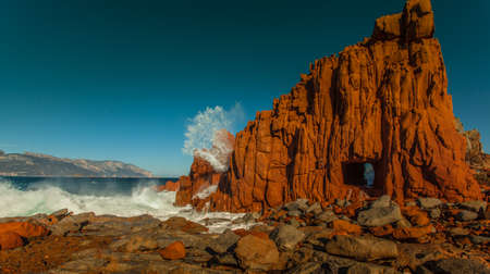 Red Roks on the seaの写真素材