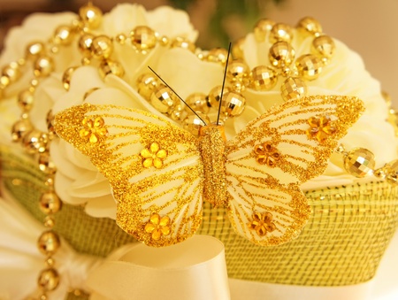 Wonderful Wedding vase with gold decorationの写真素材