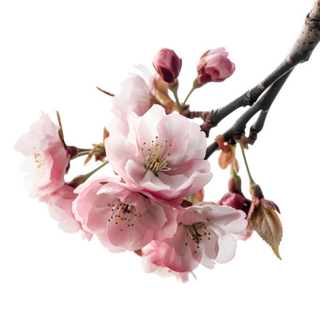 Cherry blossom branch isolated on white background. spring flowers.の素材