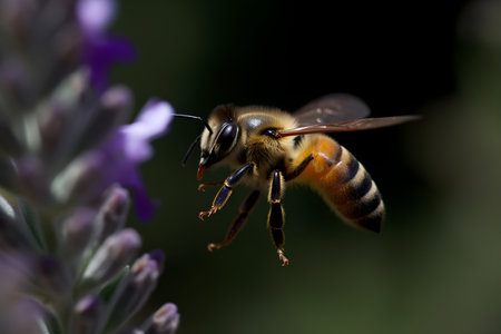 Bee on lavender flower, bee on lavender flower, bee on lavender flowerの素材