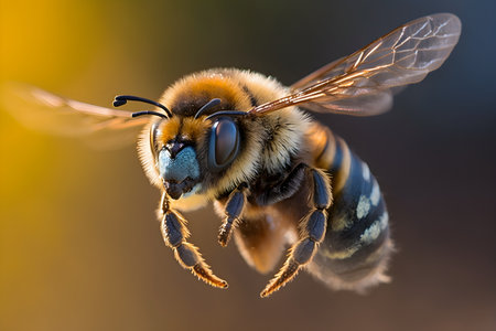 Close up of a honey bee (Apis mellifera)の素材
