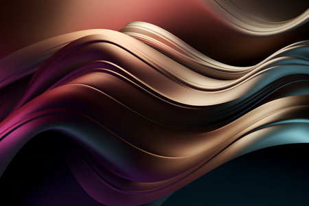 abstract colorful background with smooth wavy lines, 3d renderの素材
