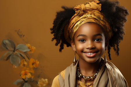 Beautiful african american girl with afro hairstyle and dreadlocksの素材