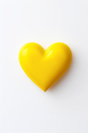 Yellow heart on a white background. Valentine's Day. Love.の素材