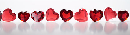 Red heart on a white background. Valentine's Day. 3D illustrationの素材