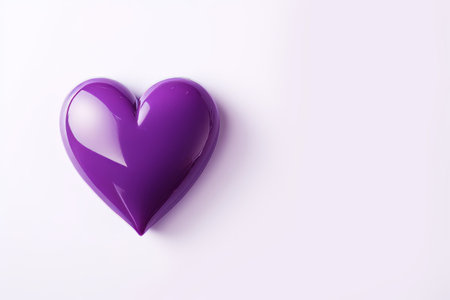 Purple heart on white background. Valentine's day. Love.の素材