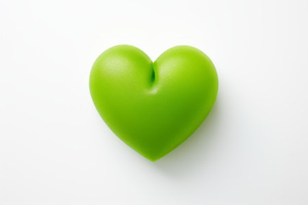 Green heart on a white background. Valentine's Day. Love.の素材