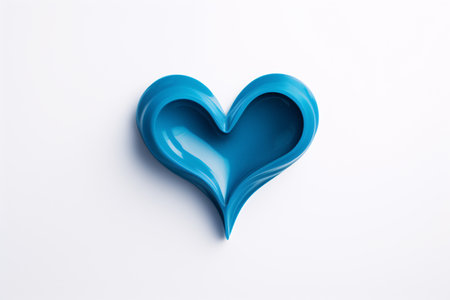 Blue heart on a white background. Valentine's day, love conceptの素材
