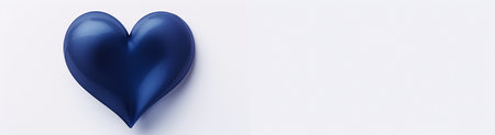 Blue heart on a white background. 3d rendering, toned imageの素材