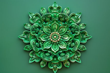 Thai style pattern on green background.Thai style pattern background.の素材