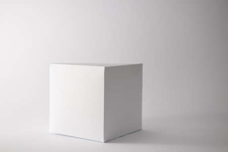paper box on white background. 3D handmade paper boxの写真素材