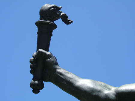 This is a detail of a sculptureの写真素材