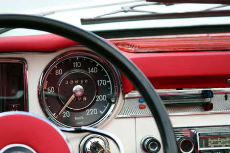 Vintage automobile dashboard detailの写真素材