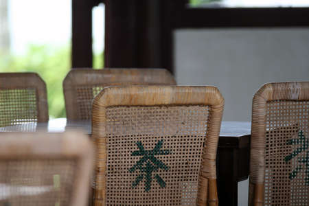 Chinese chairs in a tea shopの写真素材