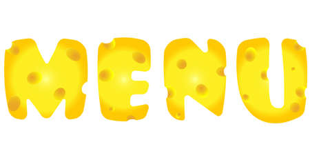 Menu lettering in the form of cheeseのイラスト素材