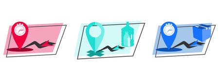 Delivery icons. Fast delivery, water delivery, parcel delivery. Vector graphics for websites and applicationsのイラスト素材