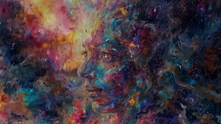 Abstract watercolor background. Colorful liquid texture. 3d renderingの素材