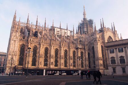 Milan, Italy - December 27.2015:  Duomo Cathedral on Milan centrの写真素材
