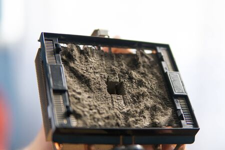 dust that stacks up in the radiator of computerの写真素材