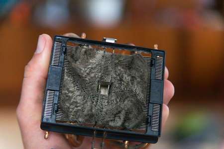 dust that stacks up in the radiator of computerの写真素材