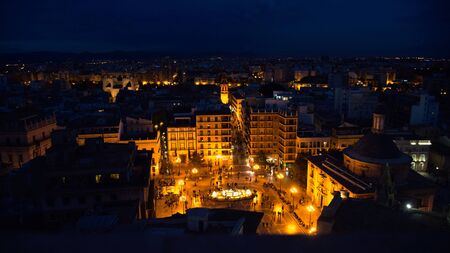 night valencia view from aboveの写真素材