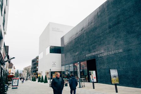 Vaduz, Liechtenstein -January 27, 2017: Fine art museum Kunstmuseum Liechtenstein in Vaduz, Liechtenstein.のeditorial素材