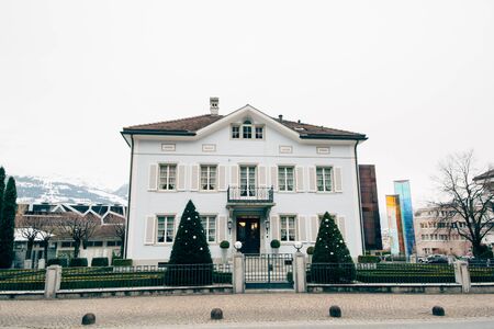 Vaduz, Liechtenstein -January 27, 2017: typical old family houseのeditorial素材