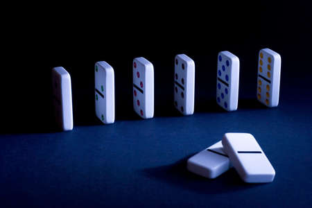 white dominoes as concet of team work