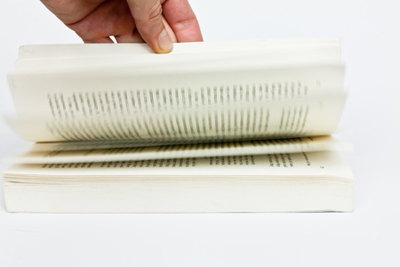 Open book isolated on white backgroundの写真素材