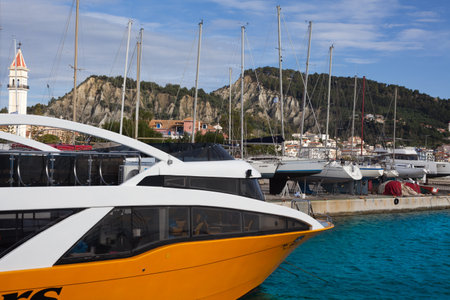 Yachts and boats in the port of Bodrum.の写真素材