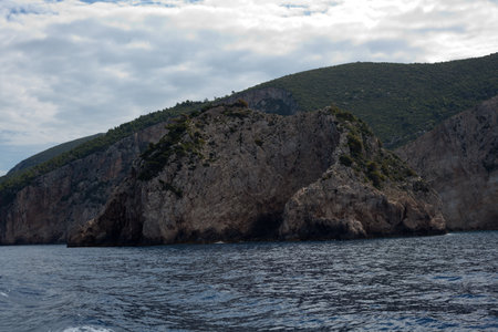 Rocky coast of the island of Zakynthos, Greeceの写真素材