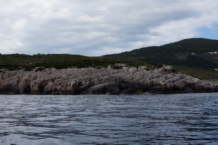 Rocky coast of the island of Sardinia in the Mediterranean Seaの写真素材