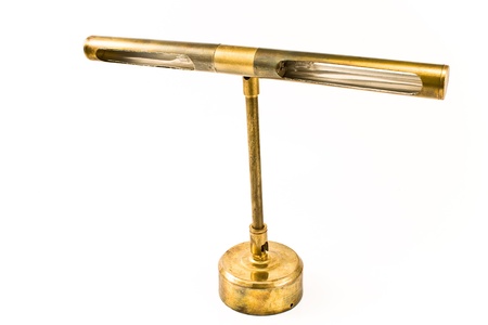  Old desk lamp isolated on whiteの写真素材