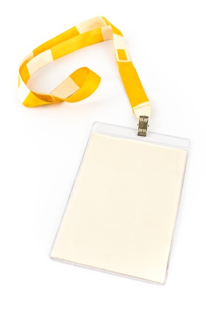 Blank ID card tag isolated on whiteの写真素材