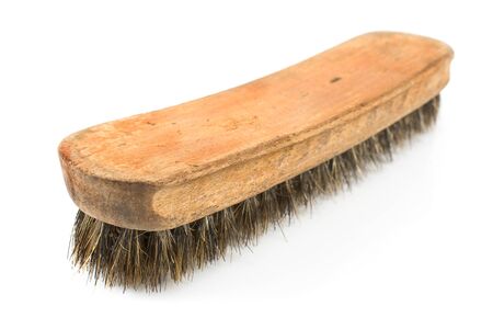 Old shoes brush isolated on white の写真素材