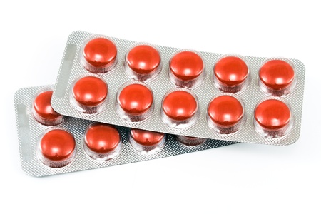Tablet medicines isolated on white