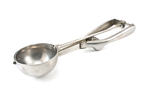 Ice cream scoop isolated on whiteの写真素材