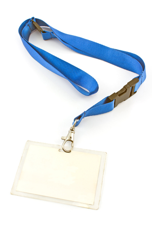 Blank ID card tag isolated on whiteの写真素材