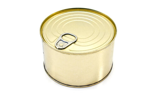 Closed tin can isolated on white 