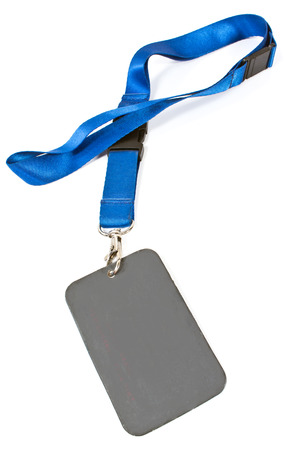 Blank ID card tag isolated on whiteの写真素材