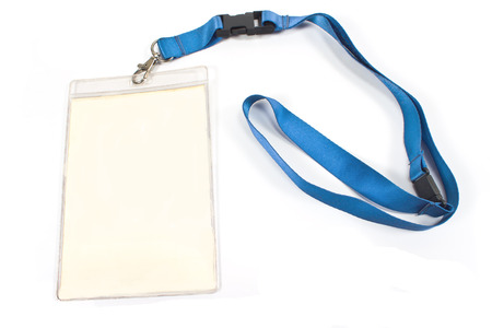 Blank ID card tag isolated on whiteの写真素材
